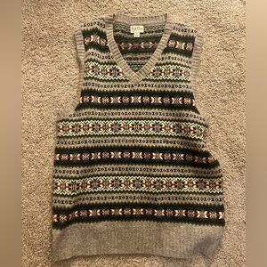 Men’s J Crew Fair Isle wool sweater vest - size small